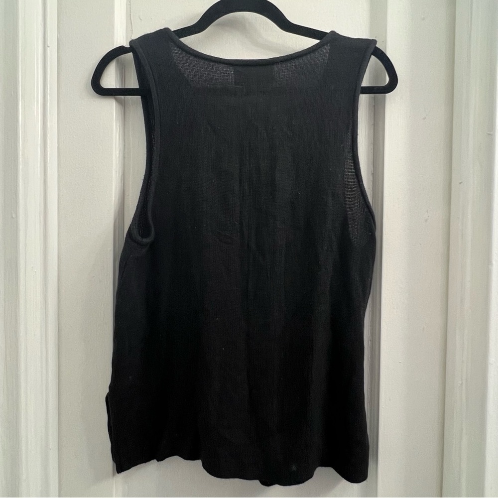 Paquette Byer California Flax Blend Vest Top Black size Medium - Picture 4 of 5